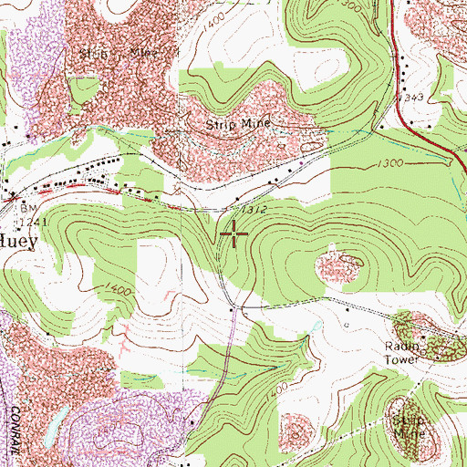 Topographic Map of Watson School (historical), PA