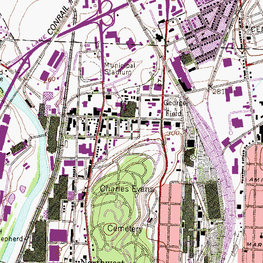 Topographic Map of Riverside Elementary School, PA