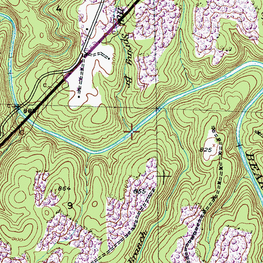 Topographic Map of Hill Spring Branch, AL