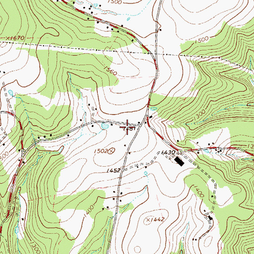Topographic Map of Wallace School, PA