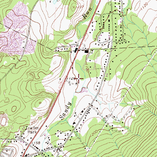 Topographic Map of Oak Grove School, PA