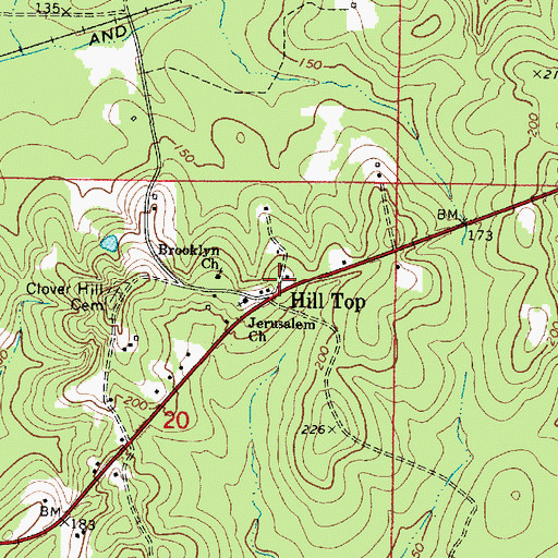 Topographic Map of Hill Top, AL
