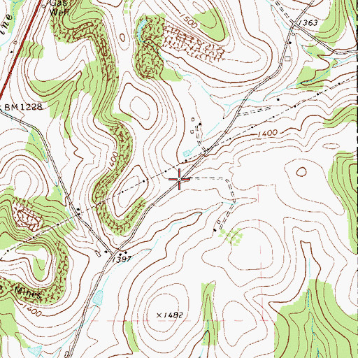 Topographic Map of Dinger School, PA