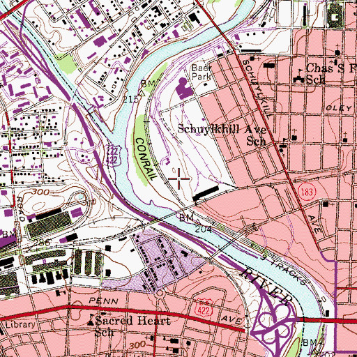Topographic Map of Dana Memorial Park, PA