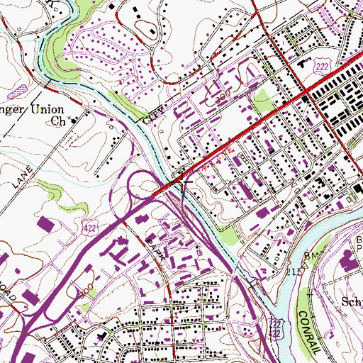 Topographic Map of Stonecliffe Recreation Area, PA