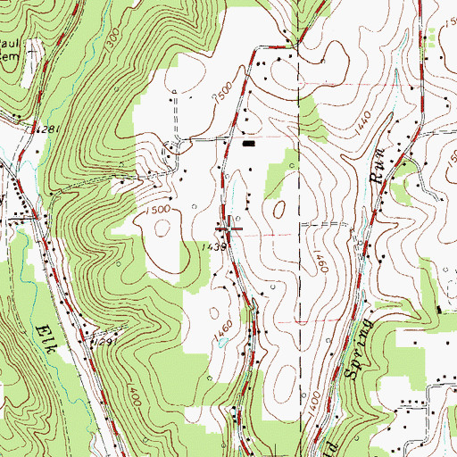Topographic Map of Thomas School, PA