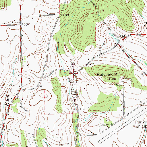 Topographic Map of Grube School (historical), PA