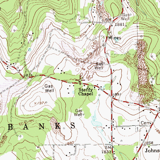 Topographic Map of McKee School (historical), PA