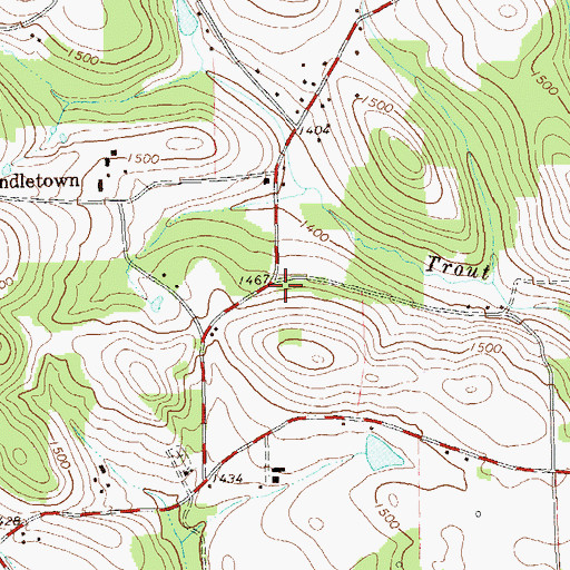 Topographic Map of Trout Run School (historical), PA