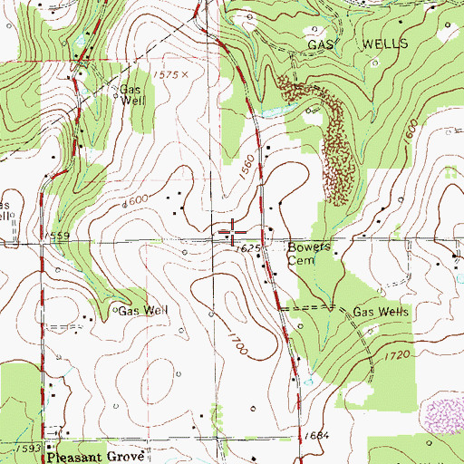 Topographic Map of Wainwright School, PA