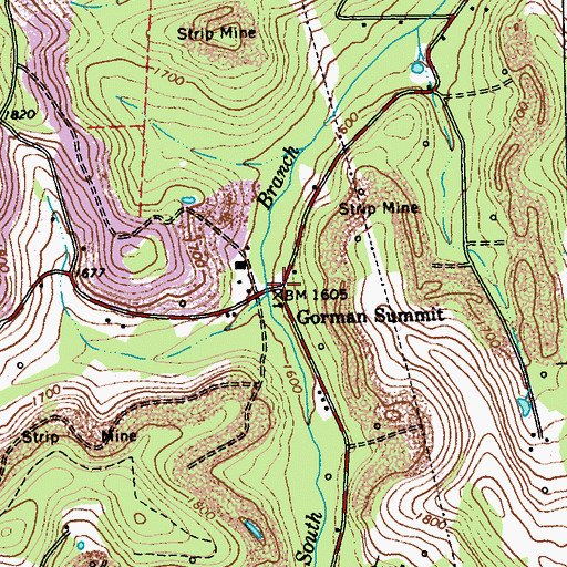 Topographic Map of Brinkell School (historical), PA