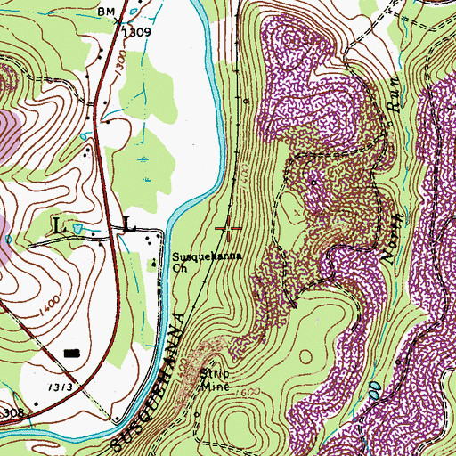 Topographic Map of Mount Airie, PA