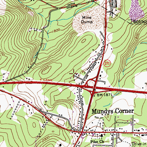 Topographic Map of Dearmin, PA