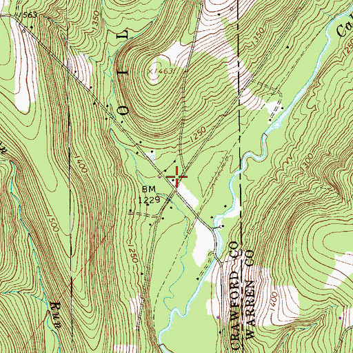Topographic Map of Farrel School, PA
