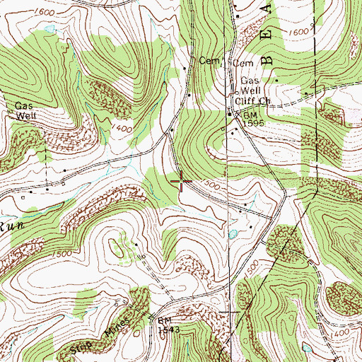 Topographic Map of Cliff School (historical), PA