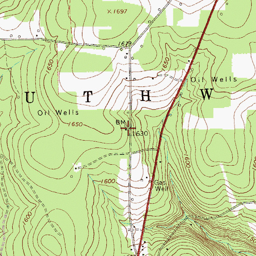 Topographic Map of Hunter School, PA