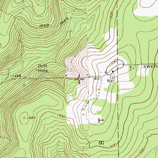 Topographic Map of Swede Hill School (historical), PA