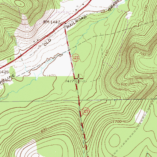 Topographic Map of Nelson School (historical), PA