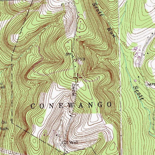 Topographic Map of Yankeebush School, PA