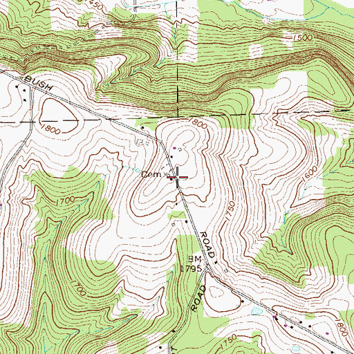 Topographic Map of Kitchen School, PA