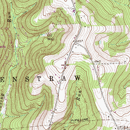 Topographic Map of Hamblin Hill School, PA