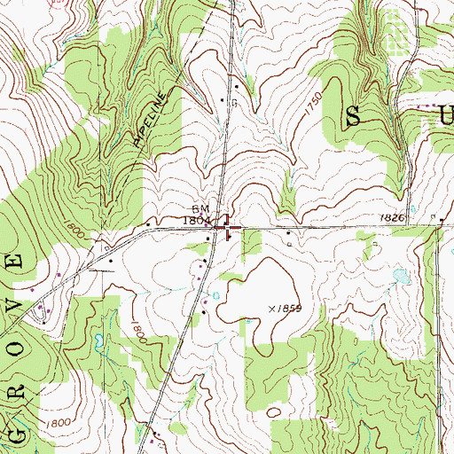 Topographic Map of Dalrymple Hill School, PA