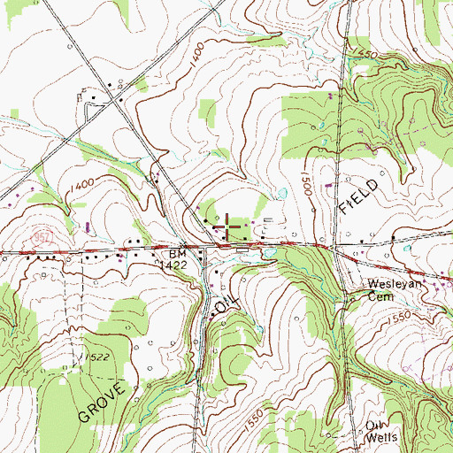 Topographic Map of White School, PA