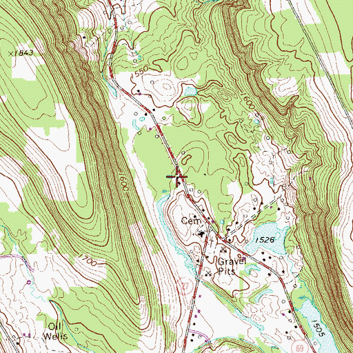 Topographic Map of Sugar Grove Swamp, PA