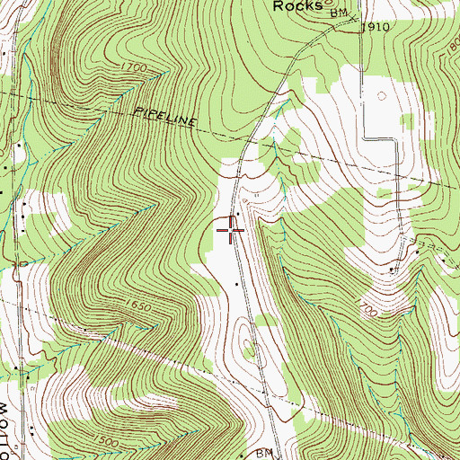 Topographic Map of Smith Hill School (historical), PA