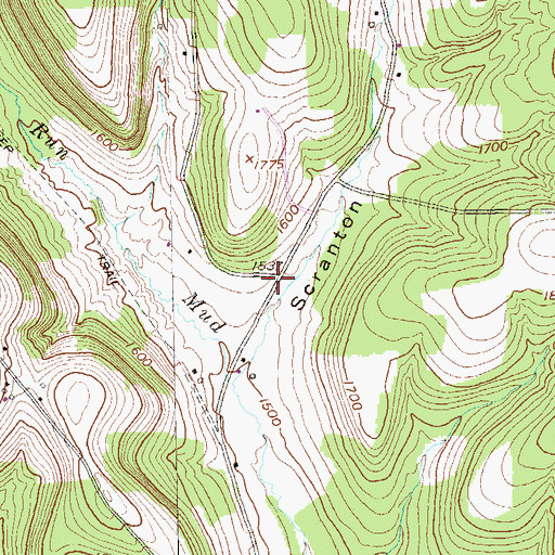 Topographic Map of Scranton Hollow School (historical), PA