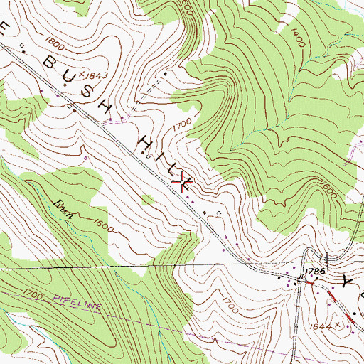 Topographic Map of Jackson Run School (historical), PA