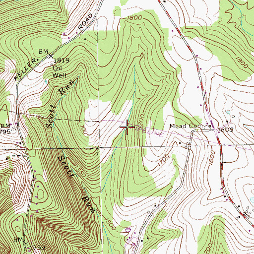 Topographic Map of Mead School, PA