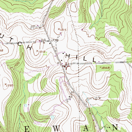 Topographic Map of Dutch Hill School, PA
