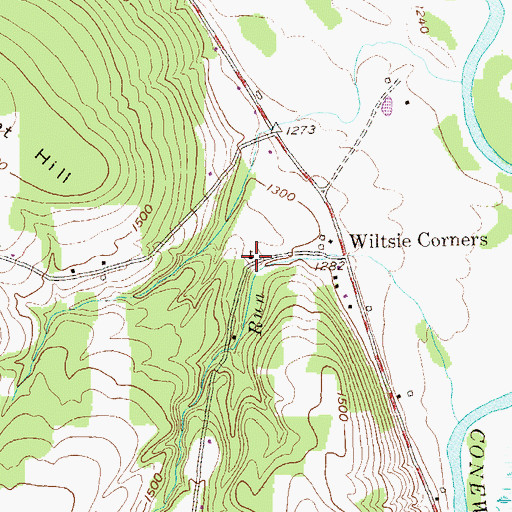 Topographic Map of Wiltsie School, PA