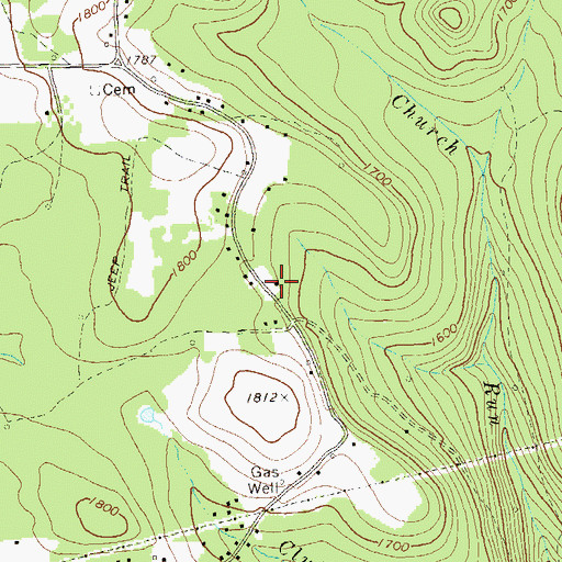 Topographic Map of Millstone High School, PA