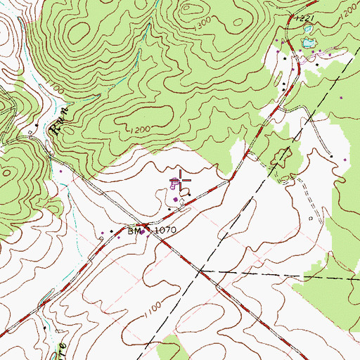 Topographic Map of Kinch School (historical), PA