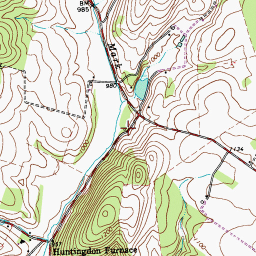 Topographic Map of Grazier Mill, PA