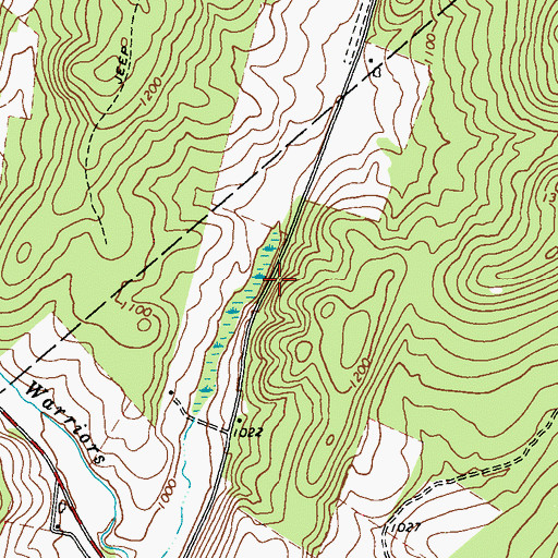 Topographic Map of Dry Run, PA