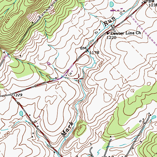 Topographic Map of Blick School (historical), PA