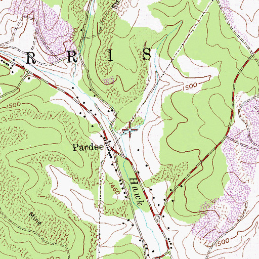Topographic Map of Pardee School (historical), PA