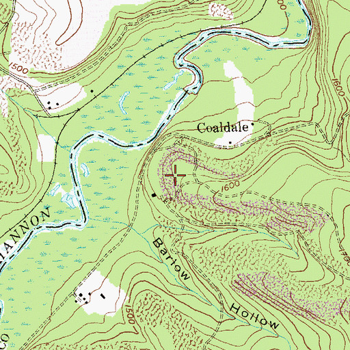 Topographic Map of Rusnak Mine, PA