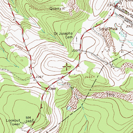 Topographic Map of Burgoons Gap, PA