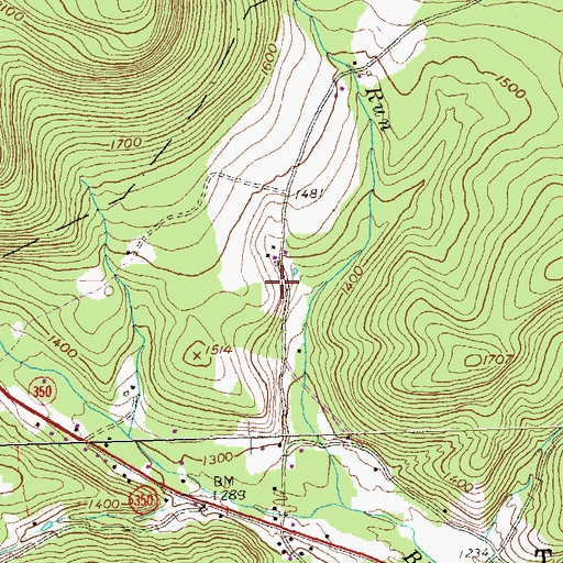 Topographic Map of Mount Vernon School, PA