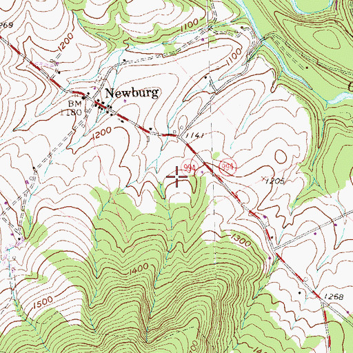 Topographic Map of Lick Run, PA