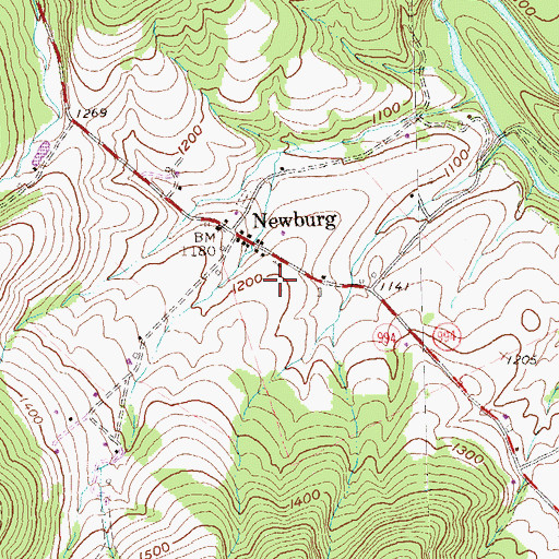 Topographic Map of Trough Creek, PA