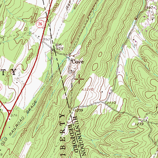 Topographic Map of Foxton, PA