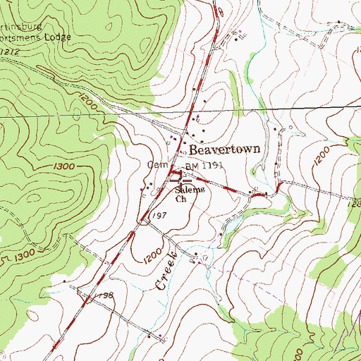 Topographic Map of Drab, PA