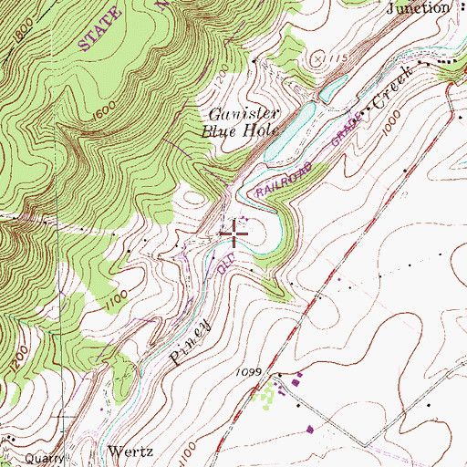 Topographic Map of Springfield Bridge (historical), PA