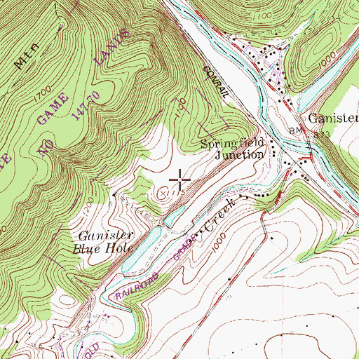Topographic Map of Franklin Forge, PA