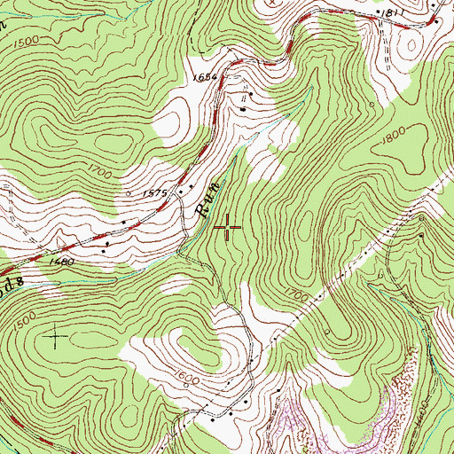 Topographic Map of Wood School (historical), PA